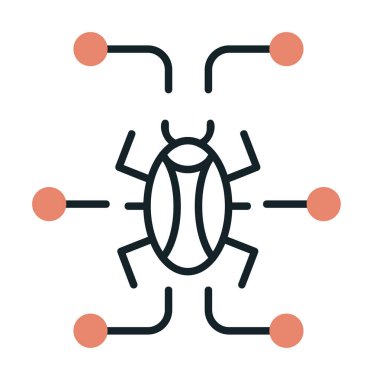 Basit dijital virüs simgesi, vektör illüstrasyonu