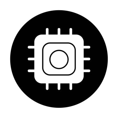 Basit düz işlemci vektör simgesi