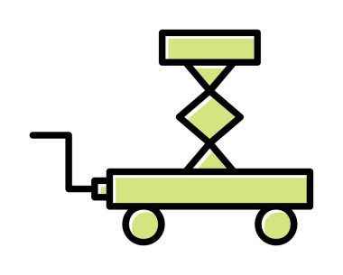 Makas kaldırma simgesi tasarımı, vektör illüstrasyonu