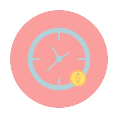 Zaman Para saat simgesi vektör illüstrasyonudur