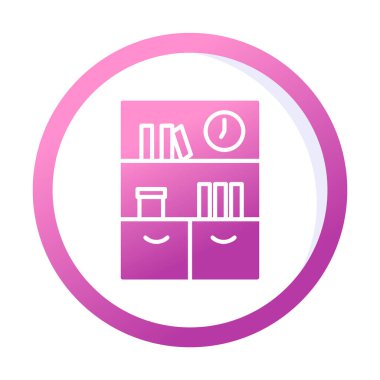 kitaplık düz simge, vektör illüstrasyonu 