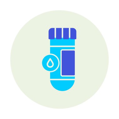 Kan testi tüpü ana hat vektör simgesi. Laboratuvar test sembolü, logo illüstrasyonu.