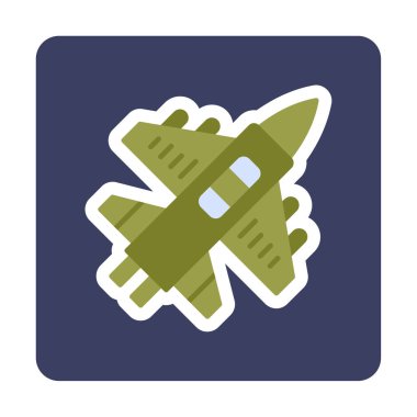 Askeri Uçak ikonu vektör illüstrasyonu