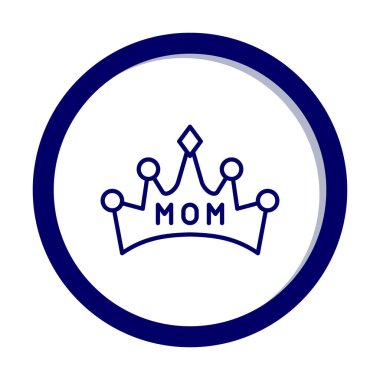 Anne tacı simgesi, vektör illüstrasyonu 