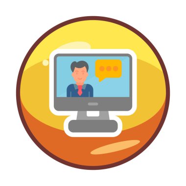 Basit Çevrimiçi Sınıf simgesi, vektör illüstrasyonu