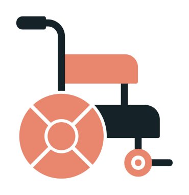 Basit Tekerlekli sandalye Simgesi, vektör illüstrasyonu