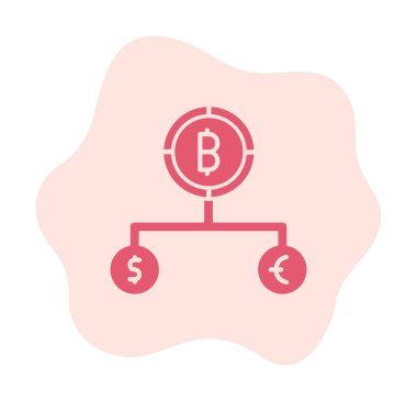 Para birimi yapısını bitcoin, dolar ve avro sembolleriyle böl 