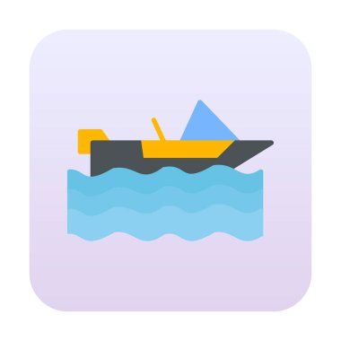 Basit Motorboat simgesi, vektör illüstrasyonu
