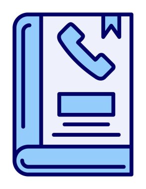 Telefon Rehberi düz simgesi, vektör çizim