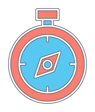 Basit düz pusula vektör çizimi