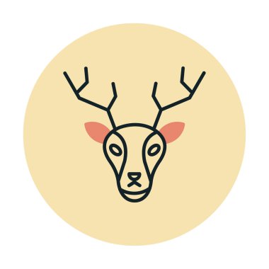 Geyik. Web simgesi basit illüstrasyon 