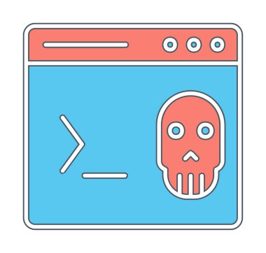 bilgisayar terminali simgesi, vektör illüstrasyonu basit tasarım