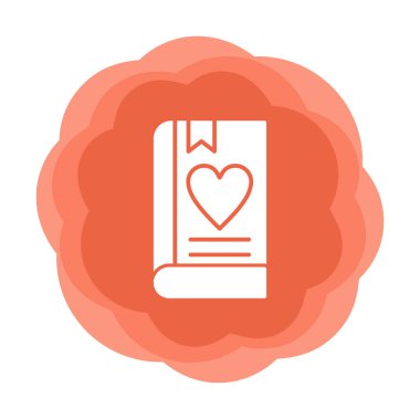 Yer imi simgesi olan aşk kitabı, basit vektör illüstrasyonu 