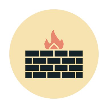 Şömine simgesinin vektör illüstrasyonu 