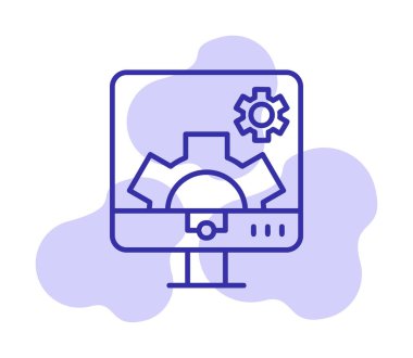 Bilgisayar ayarları simgesi, vektör çizim