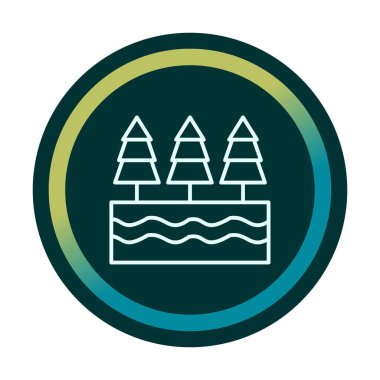 Nehir yassı ikon vektör çizimi 