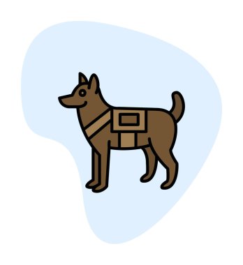 Askeri Köpek simgesi vektör illüstrasyonu