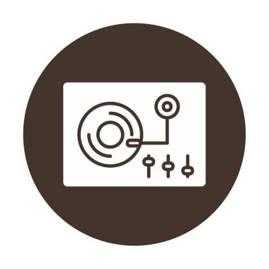 Basit vinil oynatıcı Turntable simgesi, vektör illüstrasyonu
