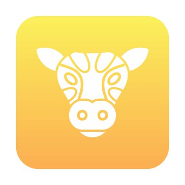 İnek başı simgesi vektörü beyaz arkaplanda izole edildi