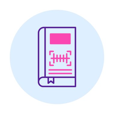 Barkod simgesi olan kitabın vektör illüstrasyonu  