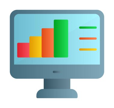Basit Bilgisayar İzleme Veri Analizi simgesi, vektör illüstrasyonu