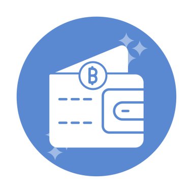 Basit Dijital Cüzdan simgesi, vektör illüstrasyonu