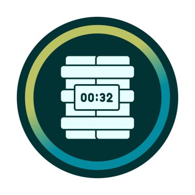 Zaman bombası ikonu vektör illüstrasyonu.