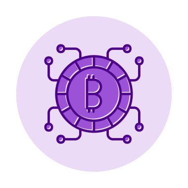 Basit bitcoin simgesi, vektör illüstrasyonu