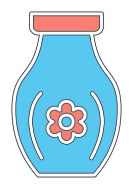 sake in jar simgesi, düz vektör illüstrasyonu