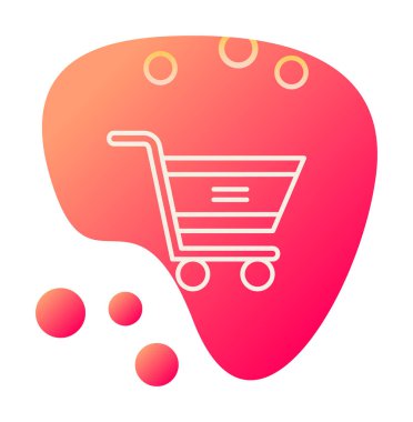 Alışveriş arabası ikonu. arkaplanda izole edilmiş çizgi vektör rengi