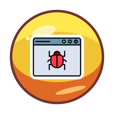 Böcek işareti simgesi. Virüs sembolü, vektör çizimi. 