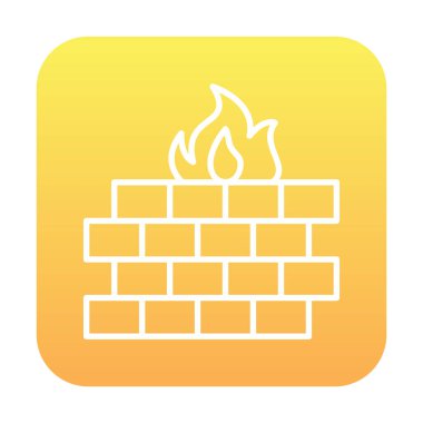 Şömine simgesinin vektör illüstrasyonu 