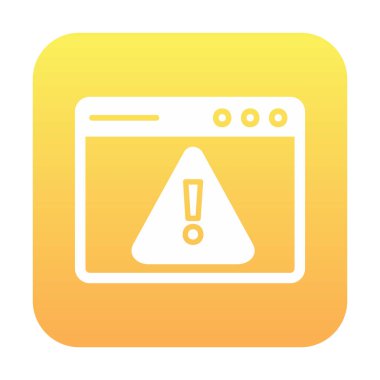 Basit Web Uyarı simgesi, vektör illüstrasyonu