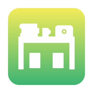 ofis masası simgesi, basit vektör illüstrasyonu 