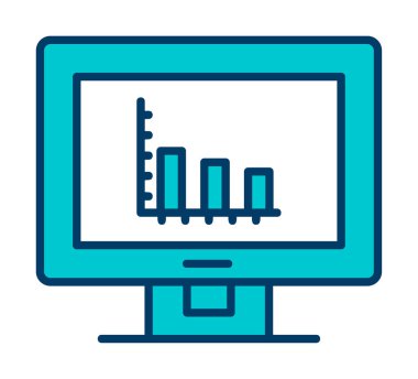 Basit Analitik simge, vektör illüstrasyonu