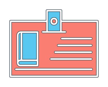 Kütüphane kartı simgesi, vektör illüstrasyonu