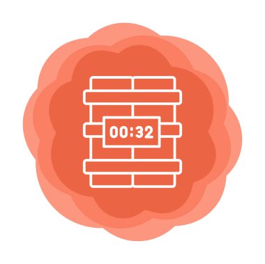 Zaman bombası ikonu vektör illüstrasyonu.