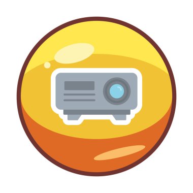 düz projektör web simgesi vektör çizimi tasarımı