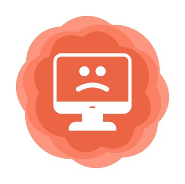 Bilgisayar simgesi üzerindeki mavi ekran, hata sembolü, illüstrasyon tasarımı, vektör grafiği 