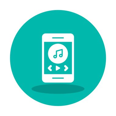 düz akıllı telefon müzik çalar simgesi