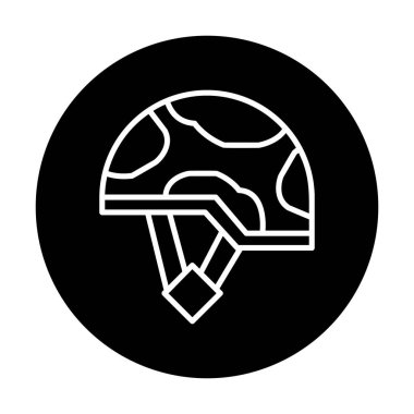 Askeri miğfer vektör renk çizgisi simgesi