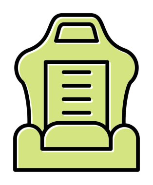 araba koltuğu simgesi, vektör illüstrasyonu 