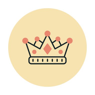 Taç düz simge vektör çizim