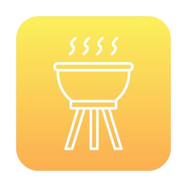 Basit barbekü ikonu vektör illüstrasyonu