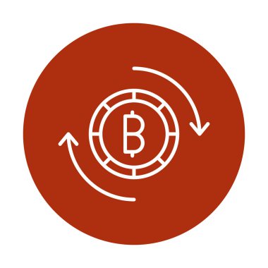 Basit bitcoin simgesi, vektör illüstrasyonu