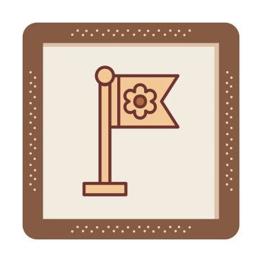 Sakura bayrak simgesi, vektör illüstrasyonu 