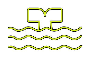 Moda tarzında izole edilmiş arka planda su ikonu olan balina kuyruğu