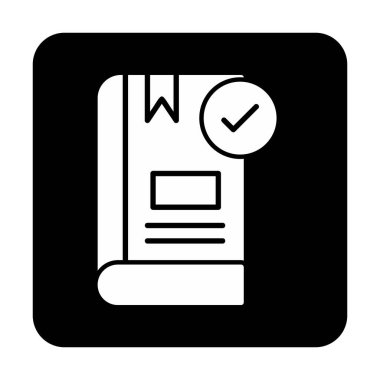  Kitap Denetimi İşaretleme simgesi, vektör illüstrasyonu   