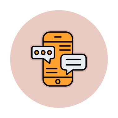 Basit akıllı telefon sohbet simgesi, vektör illüstrasyonu