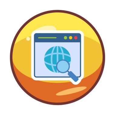 tarayıcı web simgesi, vektör illüstrasyonu 